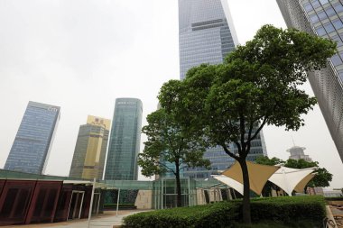 Şangay - 30 Mayıs 2018: Şangay Lujiazui CBD Sahnesi, Şangay, Chin