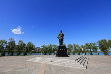 Luannan County - 28 Mayıs 2019: Antik Çin heykelleri parklarda, Luannan County, Hebei Eyaleti, Chin