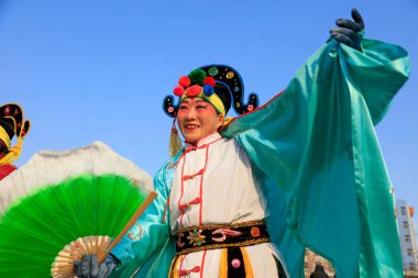 Luannan County - 24 Şubat 2018: Yangge Dans Performansı, Luannan County, Hebei Eyaleti, Çin