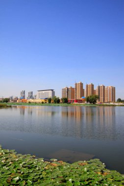 LUANNAN COUNTY - 15 Eylül 2014 'te Kuzey Nehri Parkı manzarası, Luannan County, Hebei Eyaleti, Çin