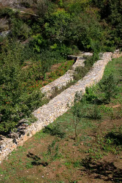 Vahşi doğada taş kanallar, fotoğraflara yakın.