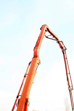 İnşaat aracı boru hattı, fotoğrafa yakın çekim.