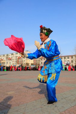 Luannan County - 24 Şubat 2018: Yangge Dans Performansı, Luannan County, Hebei Eyaleti, Çin