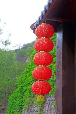 red lanterns Under the eaves