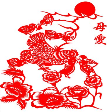 traditional Chinese paper-cut works, closeup of photo