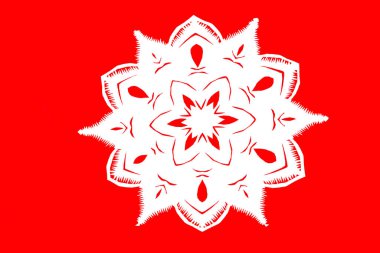 traditional Chinese paper-cut works, closeup of photo