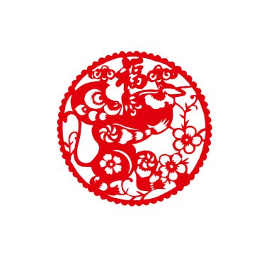 traditional Chinese paper-cut works, closeup of photo