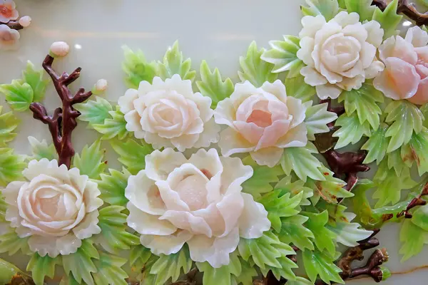 Jade carving mural , closeup of photo