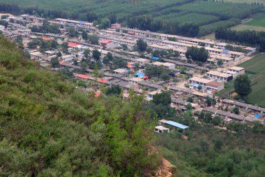 Köy inşaatı dikey manzara, Çin 