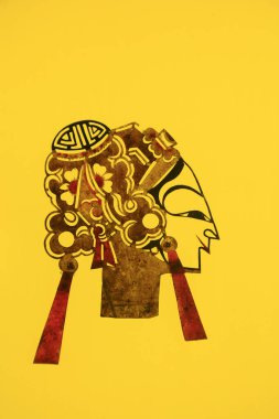 Çin gölge kuklası, fotoğrafa yaklaş.