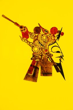 Çin gölge kuklası, fotoğrafa yaklaş.