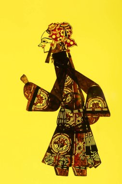 Çin gölge kuklası, fotoğrafa yaklaş.