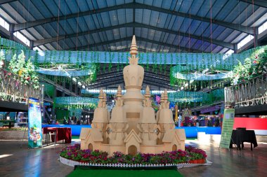 Tangshan - 5 Şubat 2017: Tangshan City, Hebei, Chin 'deki Pagoda minyatür arazisi