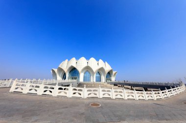 Tangshan Şehri - 21 Şubat 2018: Bodhi Adası Budist Kültür Değişim Merkezi, Tangshan Şehri, Hebei, Çin