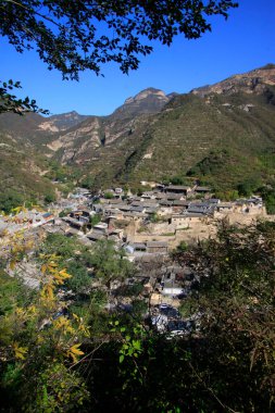 BEIJING - 5 Ekim: CuanDiXia köyü dikey görünümü, 5 Ekim 2014, Pekin, Chin