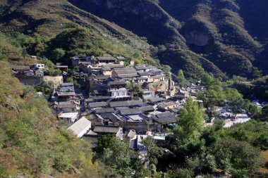 BEIJING - 5 Ekim: CuanDiXia köyü dikey görünümü, 5 Ekim 2014, Pekin, Chin