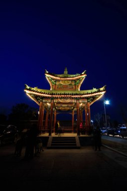 LUAN COUNTY - 5 Mart 2015 'te Luan State Antik şehir pavyonu manzarası, Luan County, Hebei Eyaleti, Chin