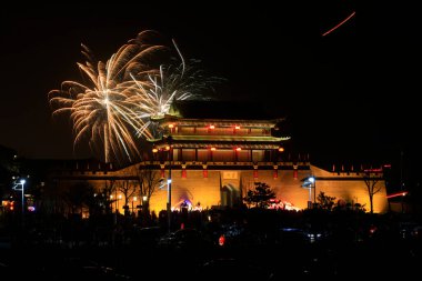 LUAN COUNTY: 5 Mart 2015 'te Luan State antik şehir gece manzarası, Luan County, Hebei Eyaleti, Chin