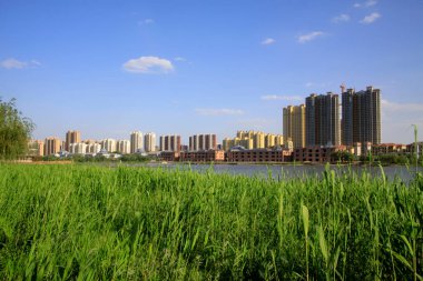 Şehrin güzel manzarası, fotoğrafa yakın çekim.