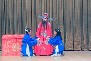 LUANNAN COUNTY - 22 Eylül: Çin klasik PingJu stilleri, 22 Eylül 2014, Luannan County, Hebei Eyaleti, Çin