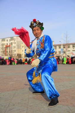 Luannan County - 24 Şubat 2018: Yangge Dans Performansı, Luannan County, Hebei Eyaleti, Çin