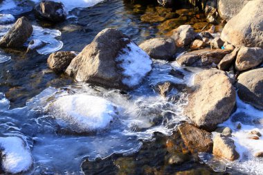 Vahşi doğada eriyen buz ve kaya