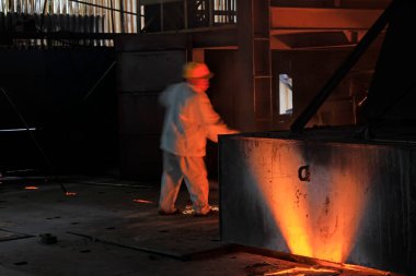 TANGSHAN - 19 Haziran: Demir Fabrikaları, 19 Haziran 2014 tarihinde Tangshan, Hebei Eyaleti, Chin