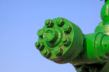 Petrol boru tesisatı bileşenleri, fotoğrafın kapatılması.