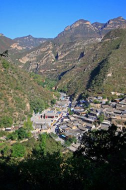 BEIJING - 5 Ekim: CuanDiXia köyü dikey görünümü, 5 Ekim 2014, Pekin, Chin