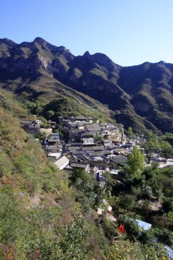 BEIJING - 5 Ekim: CuanDiXia köyü dikey görünümü, 5 Ekim 2014, Pekin, Chin