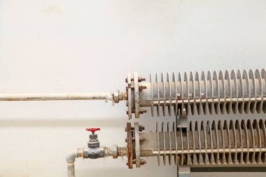 Isıtma radyatörü, yakın plan fotoğraf.