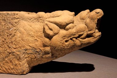 Çin taş oymacılığı el işi, fotoğrafa yakın çekim.