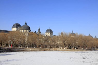 Tangshan - 31 Ocak 2016 'da: Avrupa tarzı mimari, Tangshan şehri, Çin