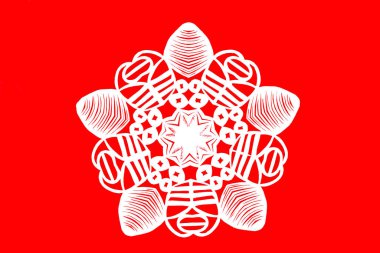 traditional Chinese paper-cut works, closeup of photo