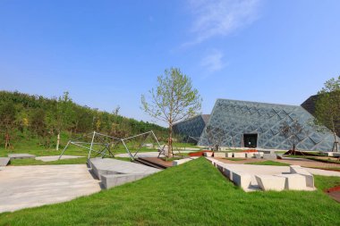 Şehir manzarası parkta, Chin.