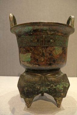 Çin yapımı bronz el sanatları, yakın plan fotoğraf.