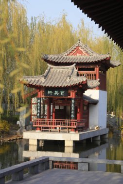 Geleneksel Çin mimarisinin manzarası