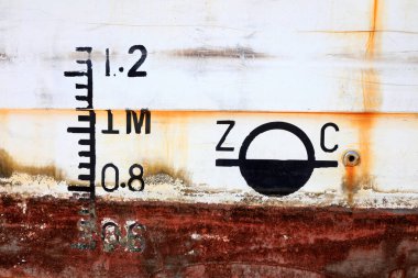 Geminin su hattı, yakın çekim fotoğrafı.