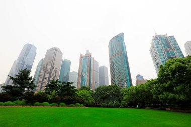 Şangay - 30 Mayıs 2018: Şangay Lujiazui CBD Sahnesi, Şangay, Chin