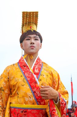 Luannan County - 29 Eylül 2015: Antik Çin saray hayatı gösterisi, Luannan County, Hebei, Çin, 29 Eylül 2015