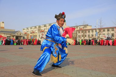 Luannan County - 24 Şubat 2018: Yangge Dans Performansı, Luannan County, Hebei Eyaleti, Çin