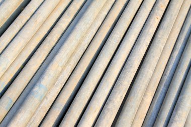 oxidation rusty metal pipe, closeup of photo