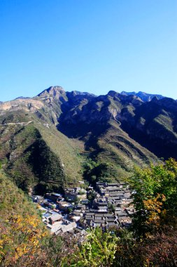 BEIJING - 5 Ekim: CuanDiXia köyü dikey görünümü, 5 Ekim 2014, Pekin, Chin