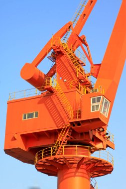 Portal vinç kontrol odası, fotoğrafa yakın çekim.