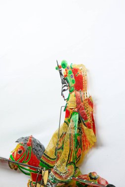 Çin gölge oyunları, fotoğrafa yakın çekim.