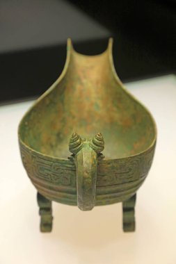 Çin yapımı bronz el sanatları, yakın plan fotoğraf.