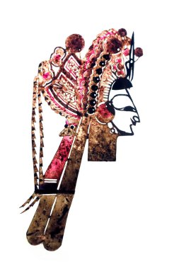 Çin gölge kuklası, fotoğrafa yaklaş.