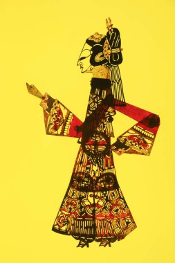 Çin gölge kuklası, fotoğrafa yaklaş.