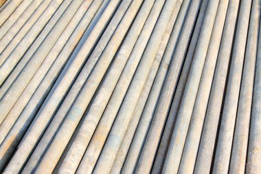 oxidation rusty metal pipe, closeup of photo