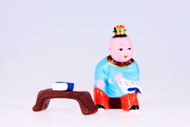 Antik Çinli çocuklar kil heykel, geleneksel sanat ve el sanatları